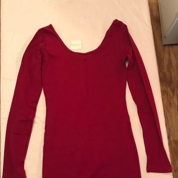 Forever 21 NWT Maroon Long Sleeve Shirt/Dress - Picture 6 of 7